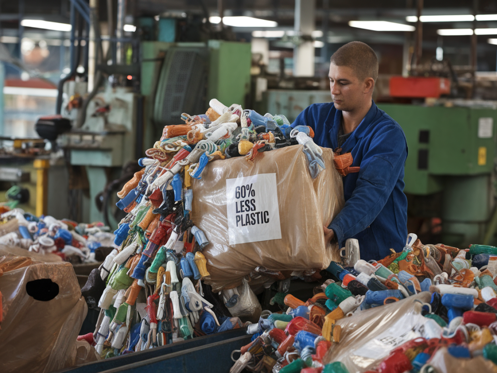 Wie reduziert man die plastikmenge einer handelsmarkenverpackung um 60 ohne Lieferengpässe und mit nachweisbaren kostenersparnissen
