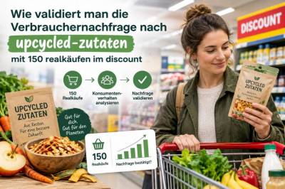 Wie validiert man die Verbrauchernachfrage nach upcycled‑zutaten mit 150 realkäufen im discount