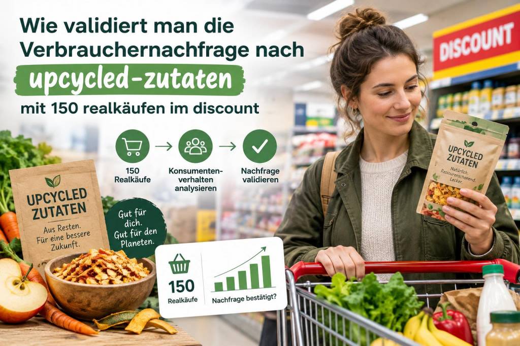 Wie validiert man die Verbrauchernachfrage nach upcycled‑zutaten mit 150 realkäufen im discount