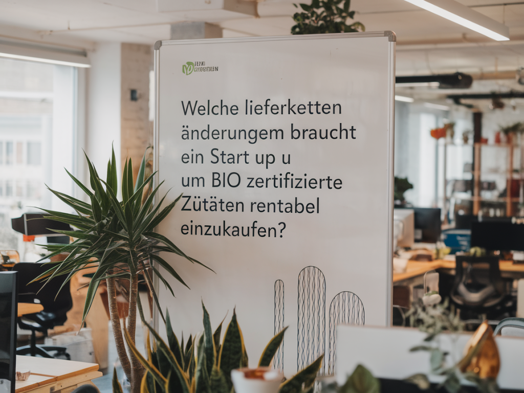 Welche Lieferkettenänderungen braucht ein Start-up, um bio-zertifizierte Zutaten rentabel einzukaufen